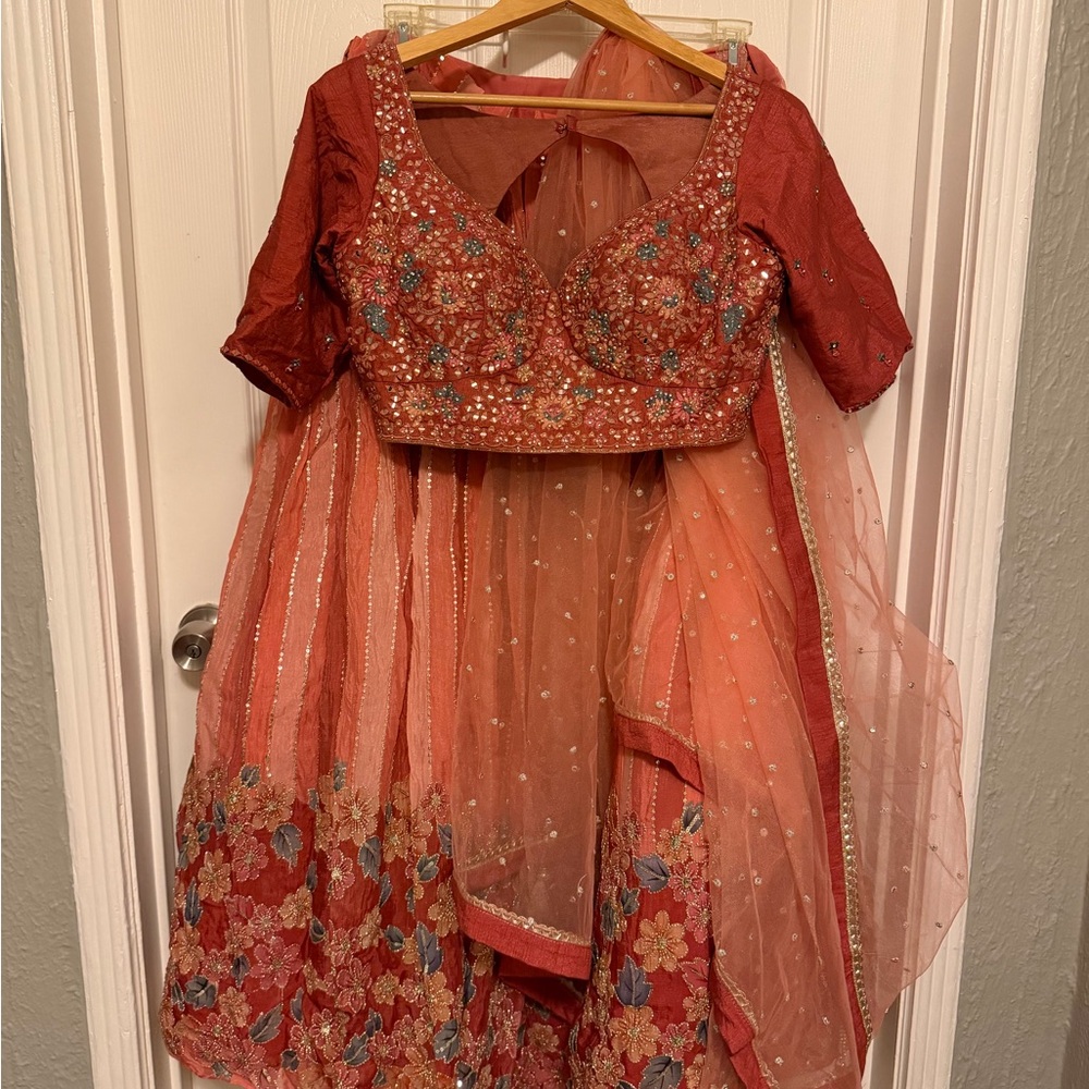 Gorgeous Salmon Lehenga Choli